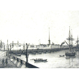 Троицкий мост. Литография. 40-е годы XIX века, Россия