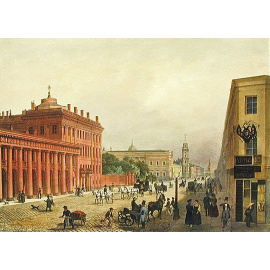 Аничков дворец. Литография. XIX век, Россия