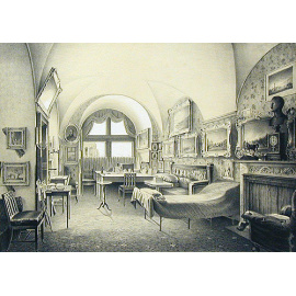 Кабинет Николая I - Литография (середина XIX века, Россия)