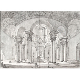 Интерьер церкви Святой Констанцы, Рим. Офорт. Италия, 1761 год