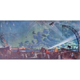 Празднование на Неве 2-го Конгресса Коминтерна. Автолитография. Россия, 1920 год