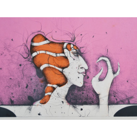 Цветная литография "Явление ангела". Пауль Вундерлих (Paul Wunderlich), 1966 год