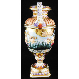 Ваза Capo di Monte Каподимонте НЕПТУН. Фарфор, роспись, позолота. Италия, Capodimonte, около 1880 года