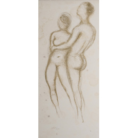 Трое обнаженных. Серия "Ню". Сальвадор Дали. Литография, 1970 год