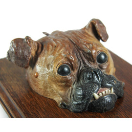 Держатель для бумаг "Голова бульдога". Венская бронза, дерево (массив). Австрия, около 1900 года