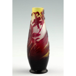 Подлинный Galle! Ваза Эмиля Галле "Камея". Цветное многослойное стекло. Франция, Galle, 1900 год