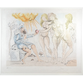 Суд Париса (Le Jugement de Paris).  Сальвадор Дали. Авторский оттиск! Цветная гравюра на японской бумаге. Франция, 1980-е гг.