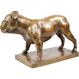 Скульптура интерьерная "Бульдог". Бронза, литье. Германия, 1900 года