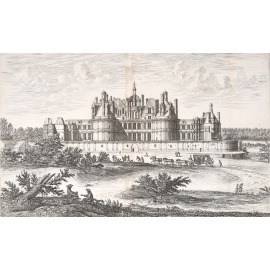 Замок Шамбор. Офорт. Западная Европа, 1678 год