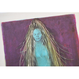 Леонор Фини "Голубая дама". Цветная литография, 1970 гг