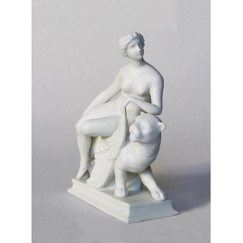 Статуэтка "Ариадна на пантере". Фарфор, бисквит. Германия, Katzhutte Porzellanfabrik Hertwig & Co, 1920-1930-е гг