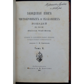 Заводская книга чистокровных и скакавших лошадей в России. Том Х
