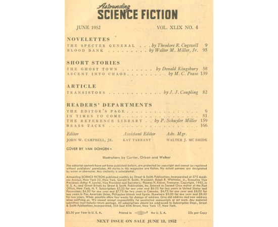 Журнал фантастики "Astounding Science Fiction", январь 1949, США