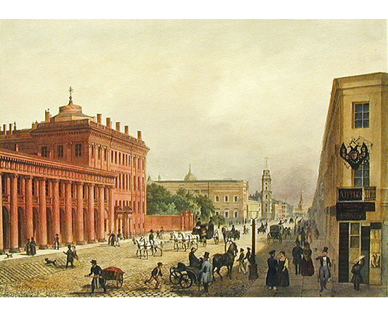 Аничков дворец. Литография. XIX век, Россия