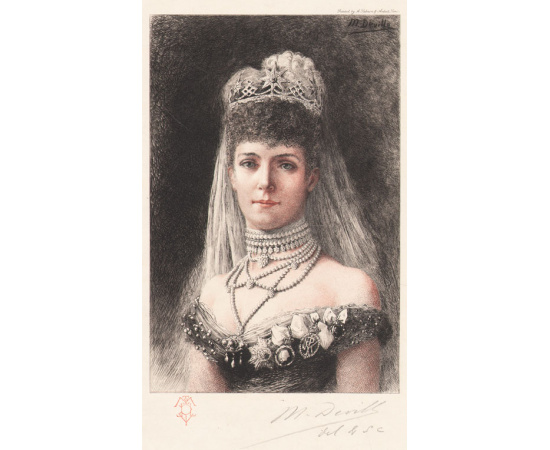 Мария Федоровна, жена Александра III - Гравюра (конец XIX века), Франция