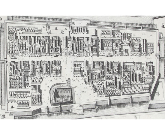 План города Кивассо. Гравюра. Италия, XVII век