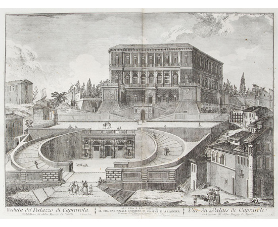Палаццо Капрарола. Офорт. Италия, 1761 год