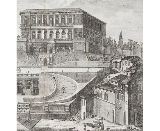 Палаццо Капрарола. Офорт. Италия, 1761 год