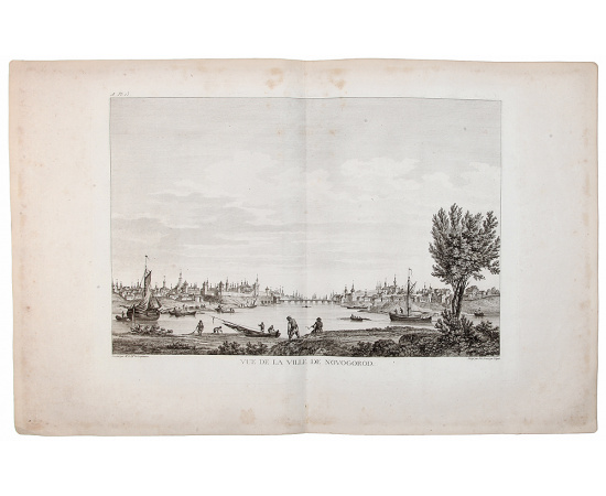 Вид на Великий Новгород. Резцовая гравюра на меди. Франция, 1780-е гг.