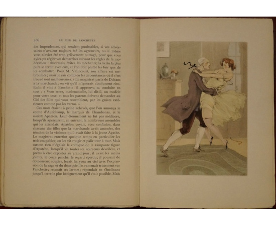 Бретон, Ретиф де ла. Ножка Фаншетты, или Розовый башмачок. Издание, иллюстрированное шестнадцатью офортами в цвете Люка Лафне