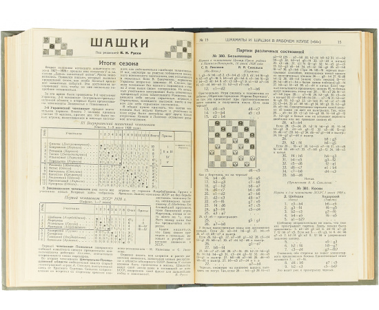 Журнал "64. Шахматы и шашки в рабочем клубе" за 1928 год (комплект из 22 журналов в конволюте)