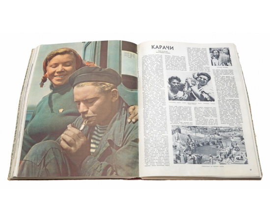 Журнал "Огонек". Подшивка выпусков №№ 19 - 52 за 1955 год (комплект из 2 книг)