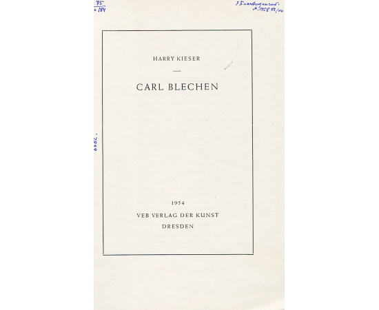 Carl Blechen книга