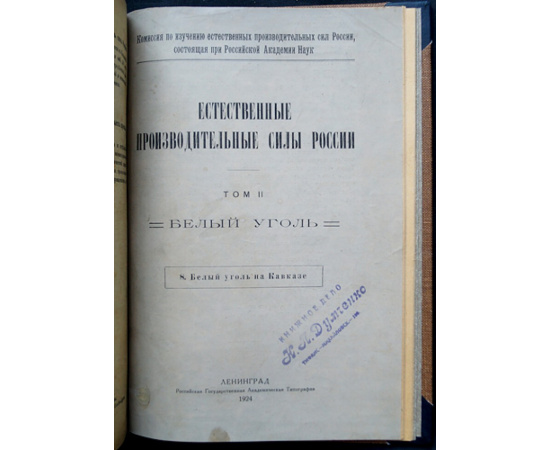 Естественные производительные силы России: Ископаемые угли (Обзор месторождений ископаемых углей России).