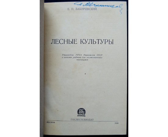 Заборовский Е.П. Лесные культуры.