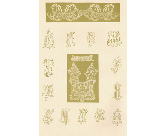 Альбом новейших декадентских узоров, вышивания орнаментов в древне-русском, эфиопском и других стилях, птиц, животных и сцен