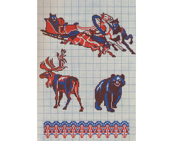 Альбом новейших декадентских узоров, вышивания орнаментов в древне-русском, эфиопском и других стилях, птиц, животных и сцен