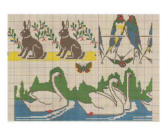 Альбом новейших декадентских узоров, вышивания орнаментов в древне-русском, эфиопском и других стилях, птиц, животных и сцен