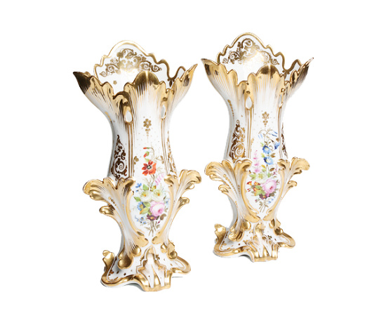 Вазы парные (фарфор, надглазурная роспись, золочение), Западная Европа (?), конец XIX века