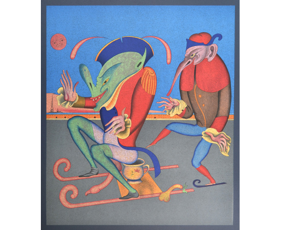 Карнавалы Санкт-Петербурга. Лист № 20 из серии. Михаил Шемякин. Литография. Франция, 1982 год