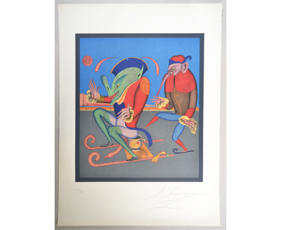 Карнавалы Санкт-Петербурга. Лист № 20 из серии. Михаил Шемякин. Литография. Франция, 1982 год