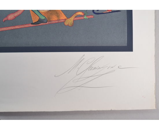 Карнавалы Санкт-Петербурга. Лист № 20 из серии. Михаил Шемякин. Литография. Франция, 1982 год