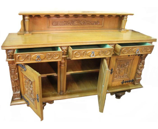 Антикварный прилавок в голландском стиле. Массив дуба, резьба, столярная работа. Голландия, начало XX века