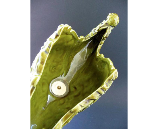 Schutz Cilli Majolica! Ваза кашпо "Ангелочки". Фаянс, майолика, металл. Австрия, Schutz Cilli, около 1900 года