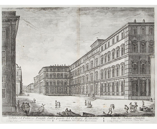Палаццо Памфили. Офорт. Италия, 1761 год