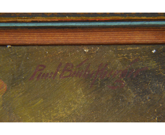 Картина "Портрет баварца в зеленой шляпе". Масло, холст. Германия, первая половина XX века