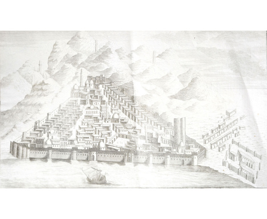 Гравюра "Баку". Российская империя, конец XVIII века