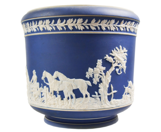 Кашпо William Adams & Sons. Яшмовый фарфор (джаспер). Великобритания, William Adams & Sons, Tunstall, 1896-1910 гг