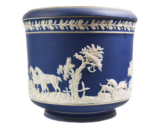 Кашпо William Adams & Sons. Яшмовый фарфор (джаспер). Великобритания, William Adams & Sons, Tunstall, 1896-1910 гг