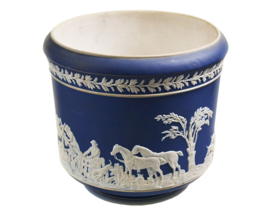 Кашпо William Adams & Sons. Яшмовый фарфор (джаспер). Великобритания, William Adams & Sons, Tunstall, 1896-1910 гг