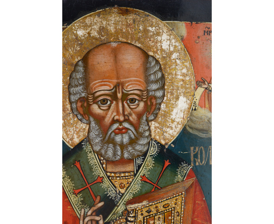 Икона "Святой Николай Чудотворец". Дерево, роспись, золочение. Российская империя, конец XIX века