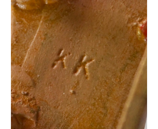 Скульптура миниатюра "Два мопса на санях". Венская бронза. Австрия, начало XX века