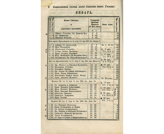 Месяцеслов на 1853 год.