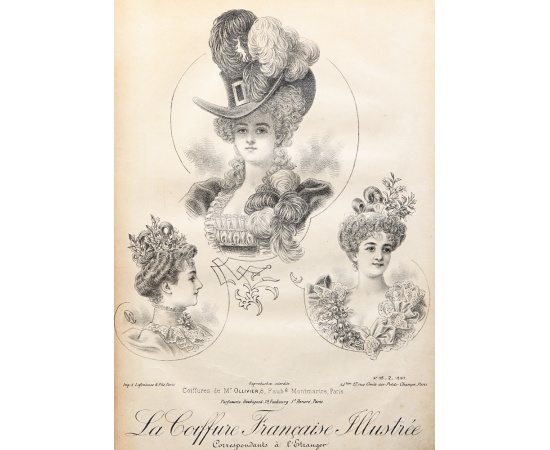 Модные прически 1888 - 1900 гг. Альбом с гравюрами (19 листов)