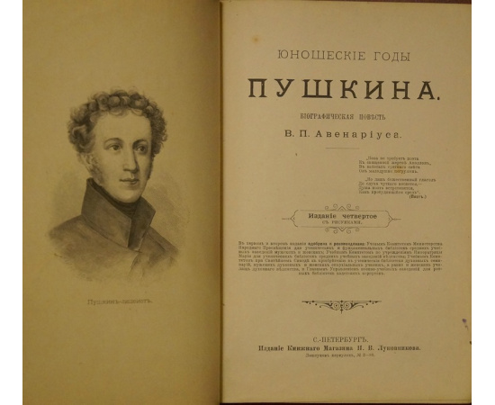 Авенариус В.П. Юношеские годы Пушкина. Биографическая повесть.