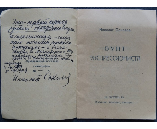 Соколов Ипполит. Бунт экспрессиониста. Издание, конечно, автора
